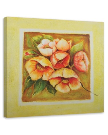 Modernes Wandbild - Sechs rosa Blumen | Feeby