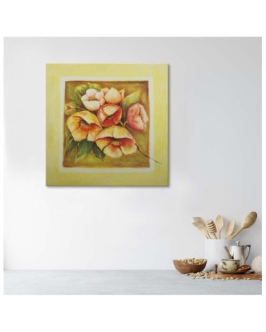 Modernes Wandbild - Sechs rosa Blumen | Feeby