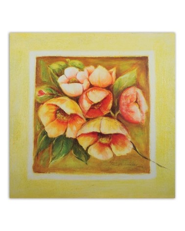 Modernes Wandbild - Sechs rosa Blumen | Feeby