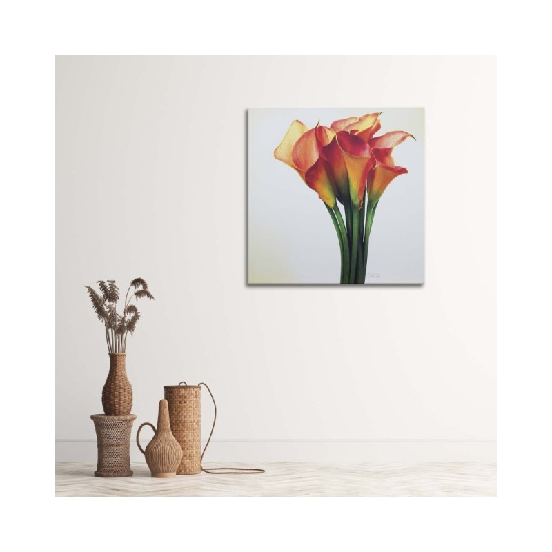 Bild auf Leinwand - Blumenstrauß aus roten Blumen | Feeby