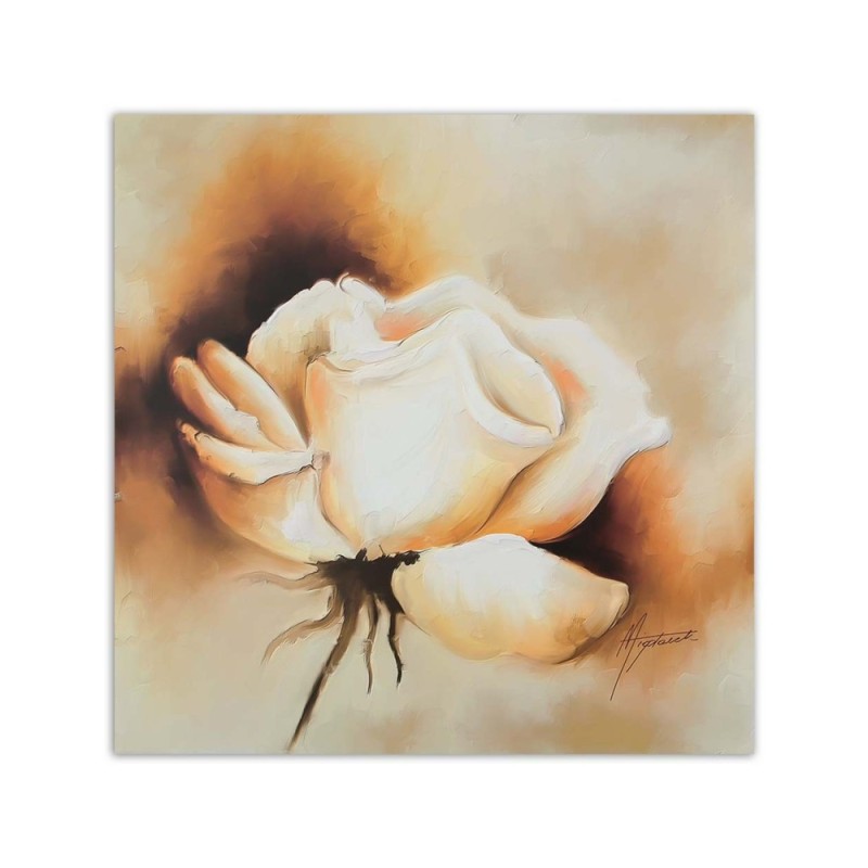 Bild auf Leinwand - Eine Knospe der weißen Rose | Feeby