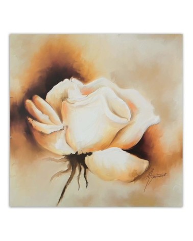 Bild auf Leinwand - Eine Knospe der weißen Rose | Feeby