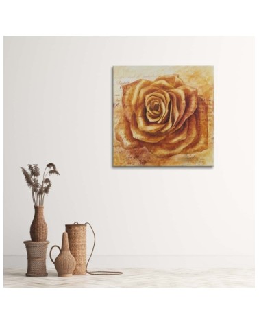 Leinwandbild - Orangefarbener Rosenkopf | Feeby