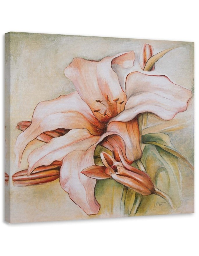 Wandbild für Wohnzimmer - Seerose und Knospen | Feeby