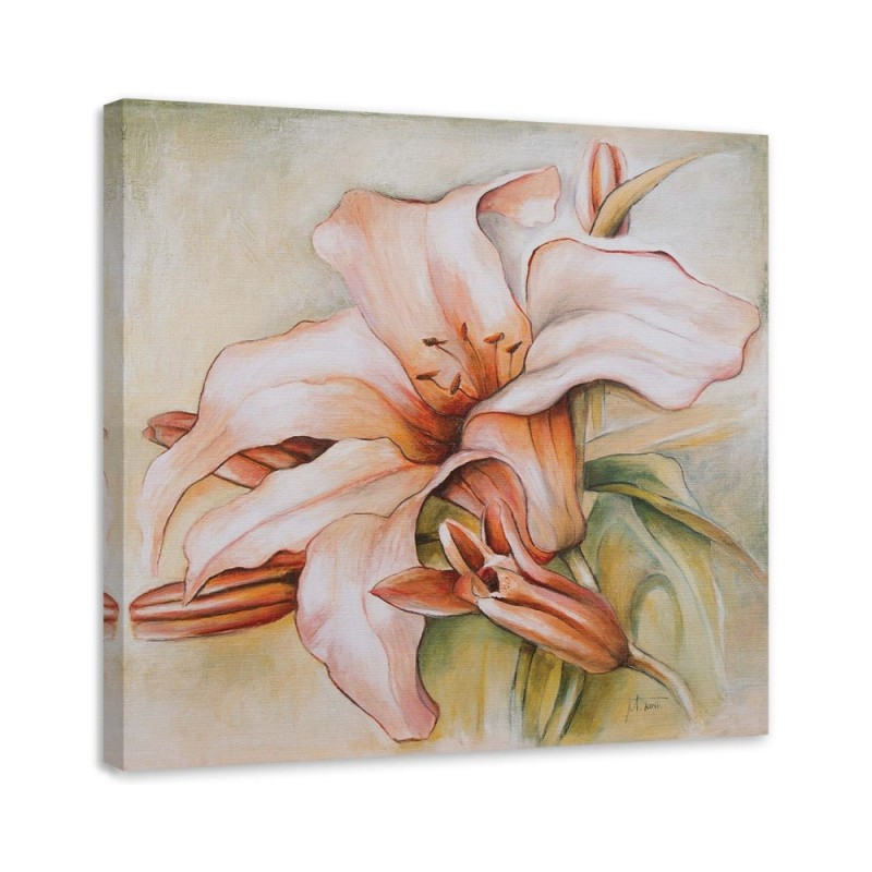 Wandbild für Wohnzimmer - Seerose und Knospen | Feeby