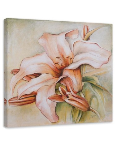 Wandbild für Wohnzimmer - Seerose und Knospen | Feeby