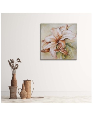 Wandbild für Wohnzimmer - Seerose und Knospen | Feeby