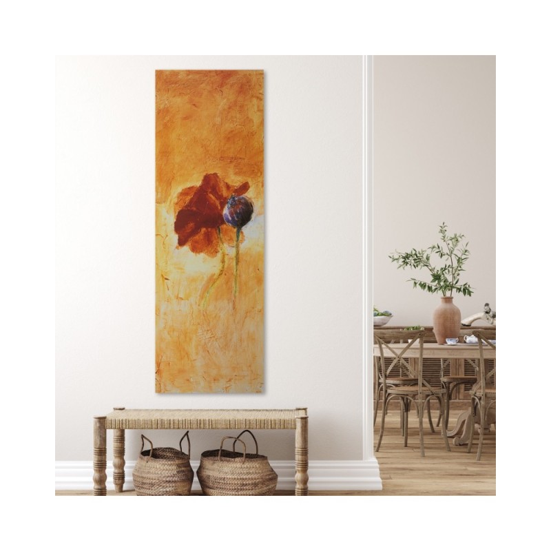 Bild auf Leinwand - Mohnblume wie handgemalt | Feeby