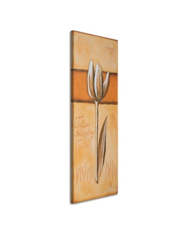 Canvas prints for living room - Tulip as hand-painted | FEEBY