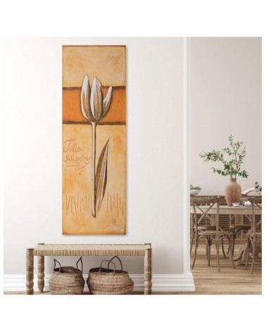 Modernes Wandbild - Tulpe wie handgemalt | Feeby