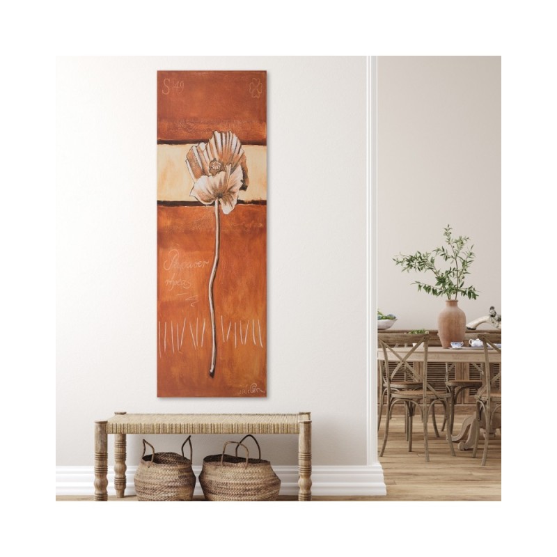 Dekoratives Leinwandbild - Eine einsame Mohnblume | Feeby