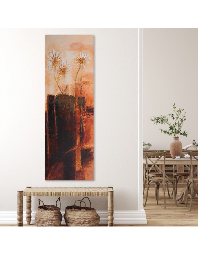 Canvas prints for living room - Hand-painted painting - Abstract flowers | FEEBY