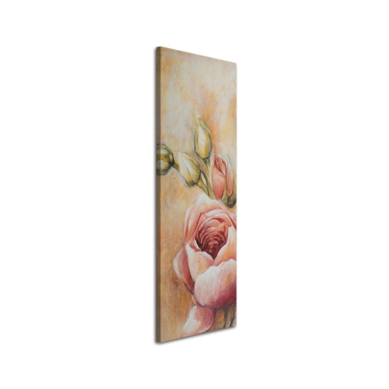 Bild auf Leinwand - Rosa Rosen und Knospen | Feeby