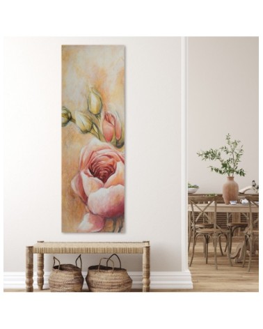 Bild auf Leinwand - Rosa Rosen und Knospen | Feeby