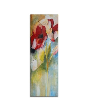 Leinwanddruck - Mohnblumen und Rosenknospen | Feeby