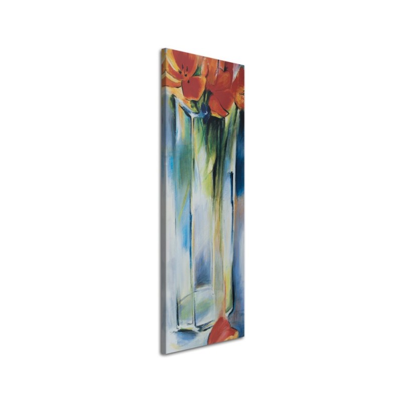 Bild auf Leinwand - Blumen in einer transparenten Vase | Feeby