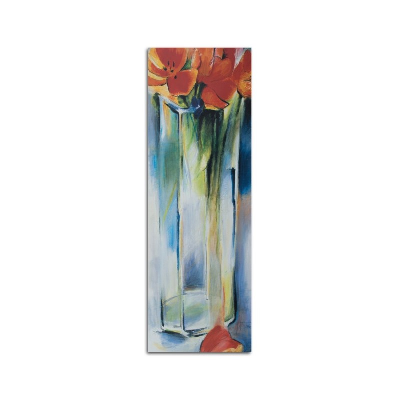 Bild auf Leinwand - Blumen in einer transparenten Vase | Feeby