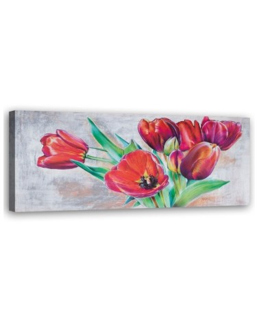 Modernes Wandbild - Blumenstrauß aus roten Tulpen | Feeby