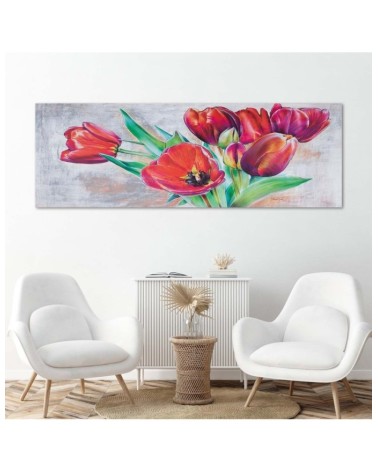 Modernes Wandbild - Blumenstrauß aus roten Tulpen | Feeby