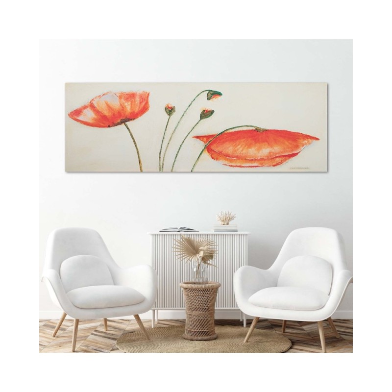 Leinwanddruck - Rote verwelkte Mohnblumen | Feeby