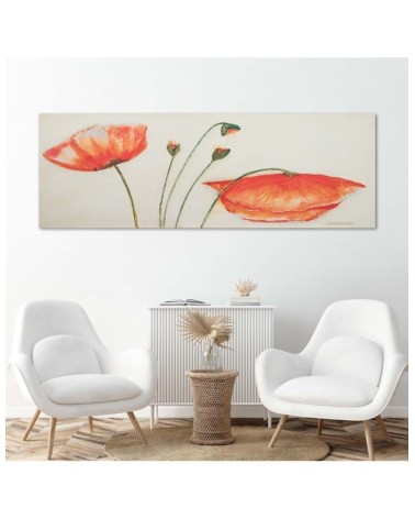 Leinwanddruck - Rote verwelkte Mohnblumen | Feeby