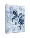 Magnolie na niebieskim tle - Obraz w stylu vintage | FEEBY