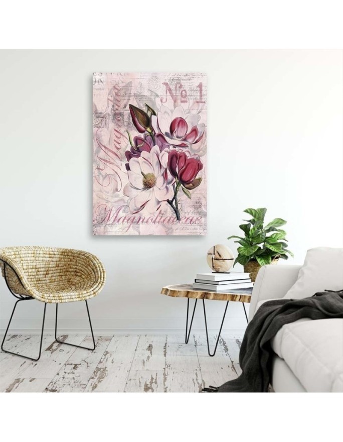 Magnolie na różowym tle Andrea Haase - Obraz w stylu vintage | FEEBY