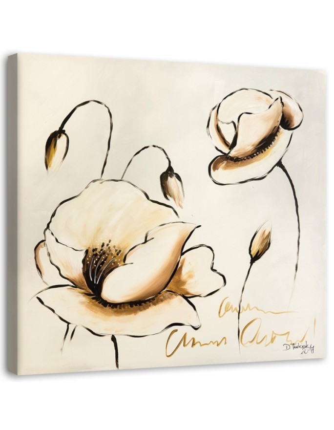 Modernes Wandbild - Gemalte Blumen | Feeby