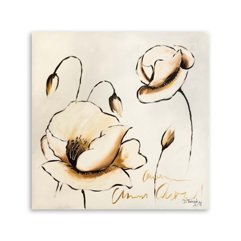 Modernes Wandbild - Gemalte Blumen | Feeby