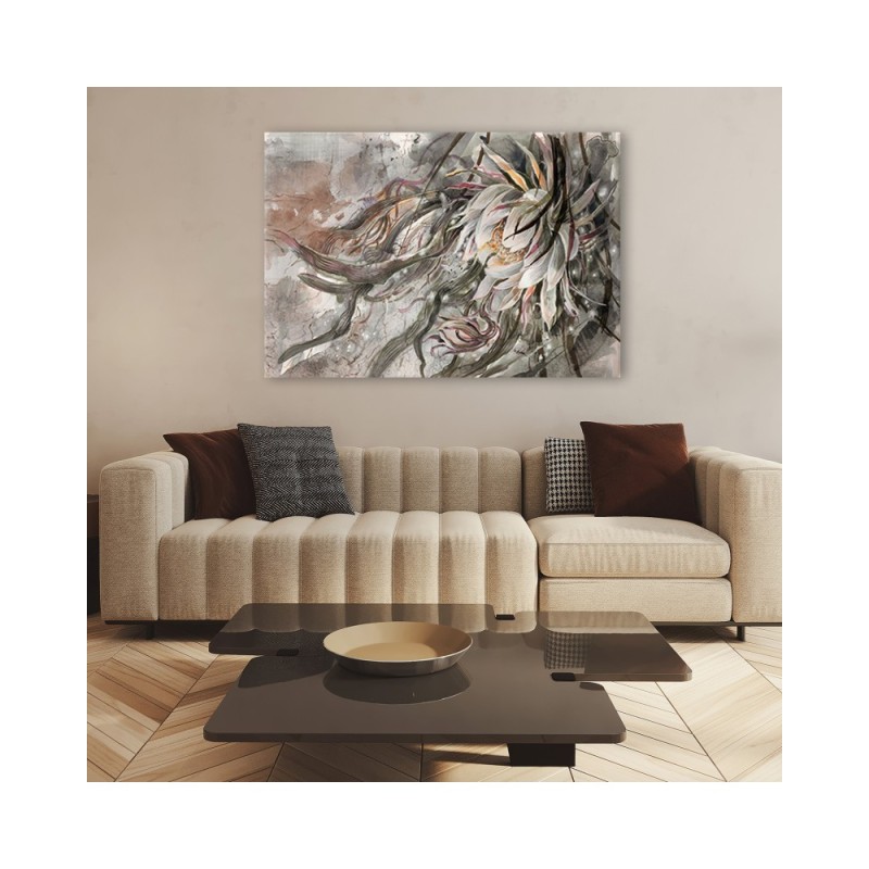 Wandbild für Wohnzimmer - Blume der Königin der Nacht | Feeby