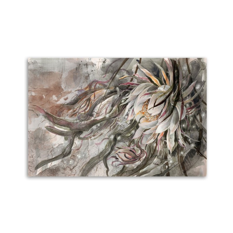 Wandbild für Wohnzimmer - Blume der Königin der Nacht | Feeby