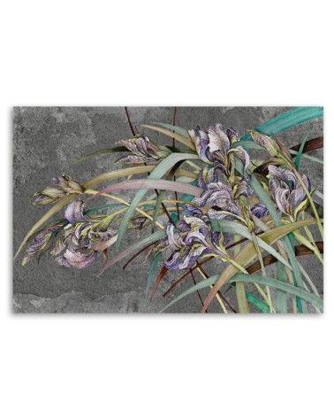 Dekoratives Leinwandbild - Iris Blumen im Wind | Feeby