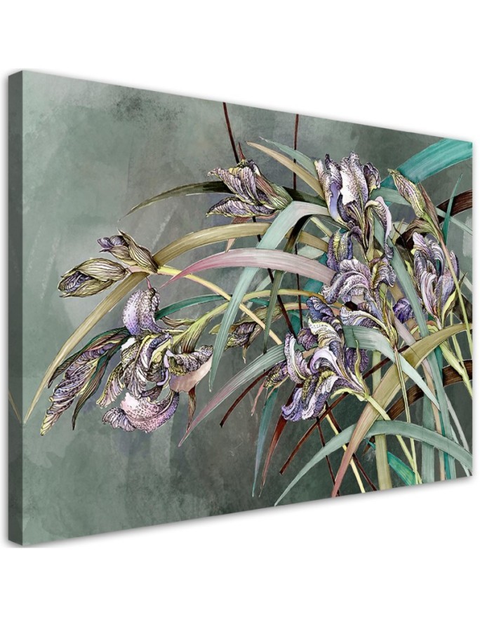 Modernes Wandbild - Iris Blumen im Wind | Feeby