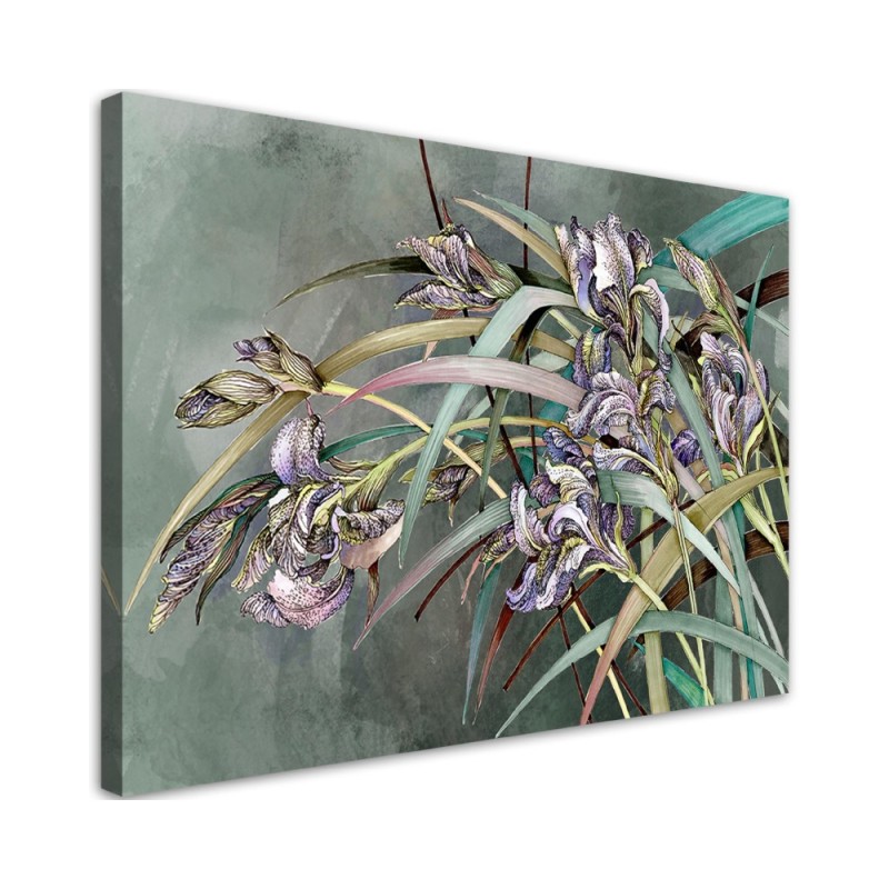 Modernes Wandbild - Iris Blumen im Wind | Feeby