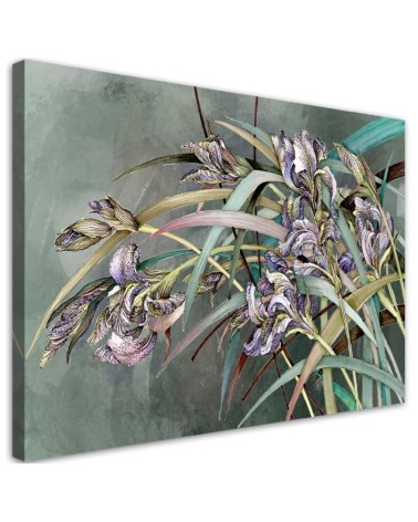 Flowers Irises in the wind - Living room canvas painting | FEEBY