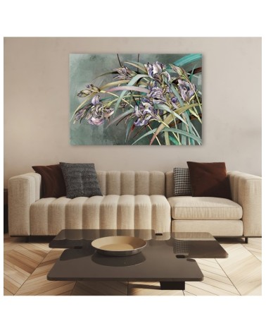 Modernes Wandbild - Iris Blumen im Wind | Feeby