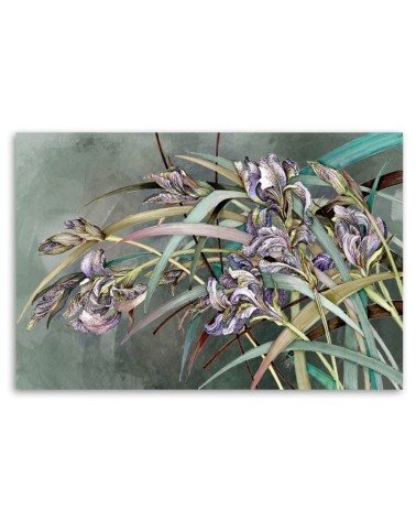 Modernes Wandbild - Iris Blumen im Wind | Feeby