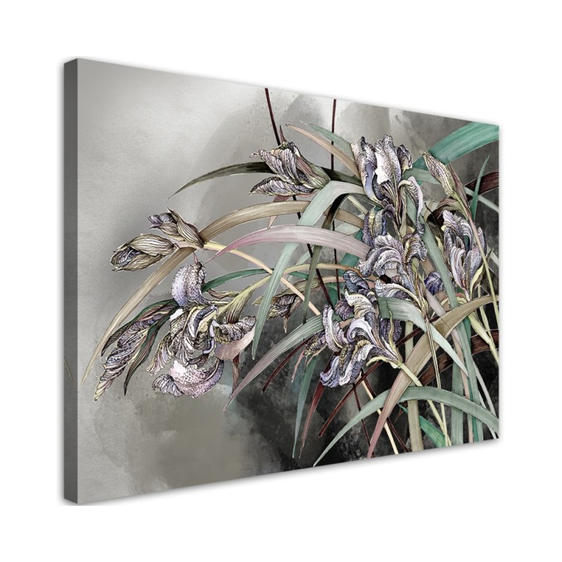 Bild auf Leinwand - Iris Blumen im Wind | Feeby