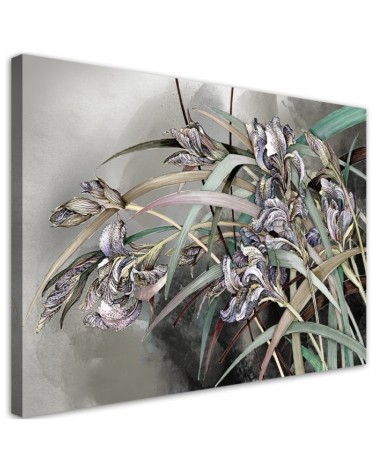 Bild auf Leinwand - Iris Blumen im Wind | Feeby