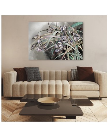 Bild auf Leinwand - Iris Blumen im Wind | Feeby