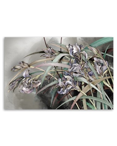 Bild auf Leinwand - Iris Blumen im Wind | Feeby
