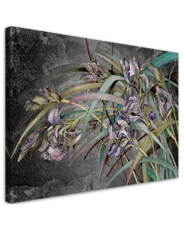 Irises flowers in the wind - Modern canvas painting | FEEBY
