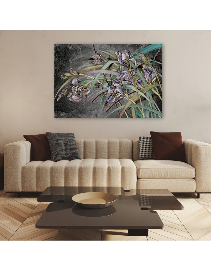 Kwiaty Irysy na wietrze - Obraz nowoczesny canvas | FEEBY
