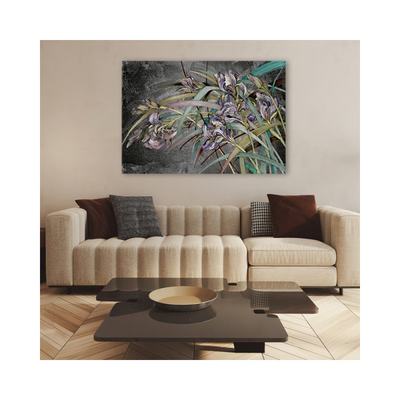 Leinwanddruck - Iris Blumen im Wind | Feeby