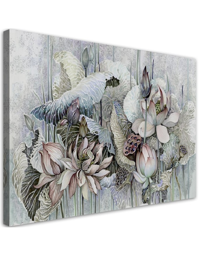 Kwiaty lotosu - Obraz sypialni canvas | FEEBY