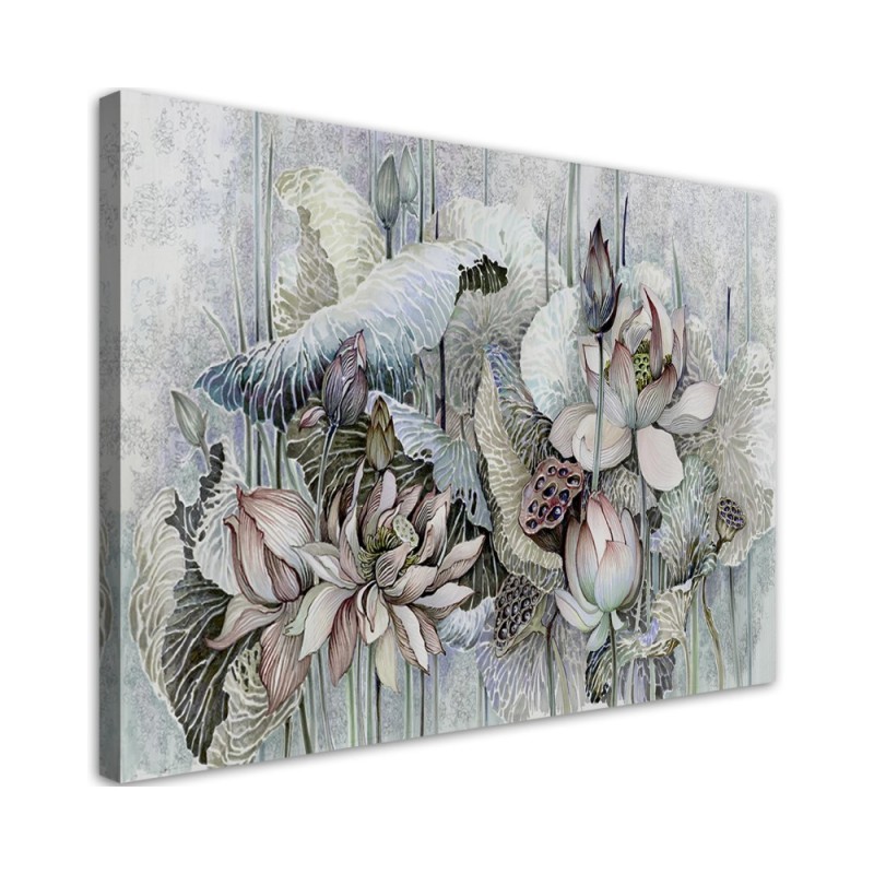 Kwiaty lotosu - Obraz sypialni canvas | FEEBY