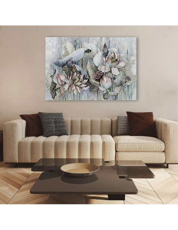 Kwiaty lotosu - Obraz sypialni canvas | FEEBY