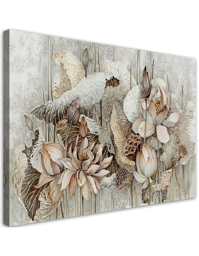 Kwiaty lotosu - Obraz do salonu canvas | FEEBY