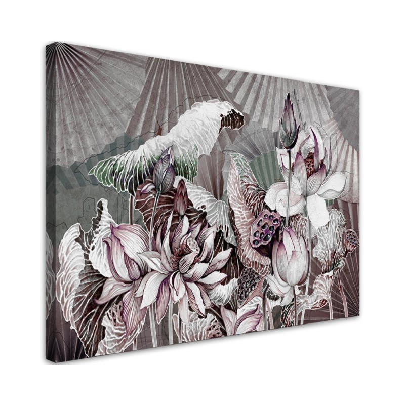 Kwiat lotosu wachlarze - Obraz sypialni canvas | FEEBY
