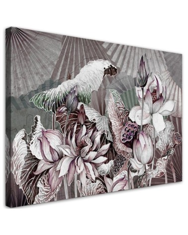 Kwiat lotosu wachlarze - Obraz sypialni canvas | FEEBY